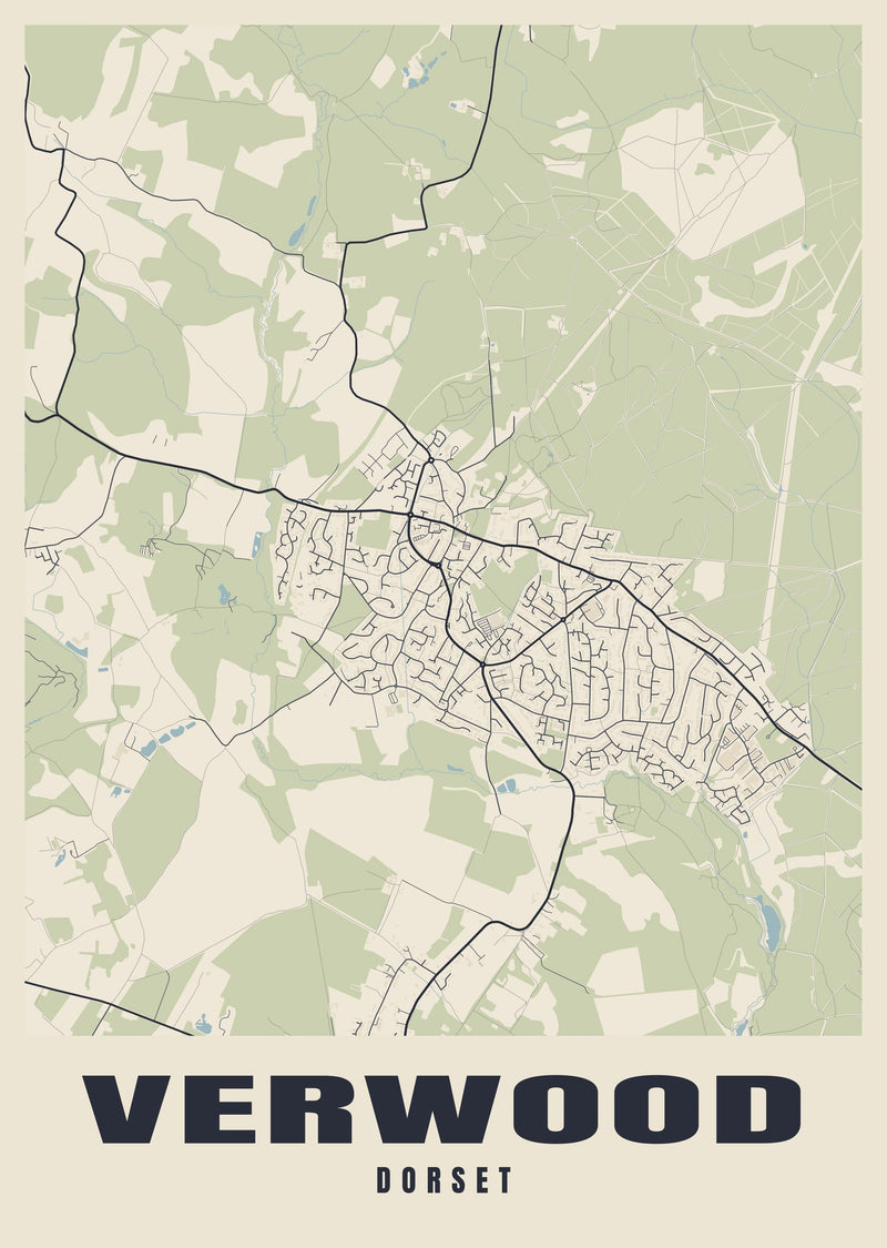 Verwood Street Map Poster