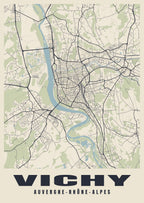 Street map poster of Vichy, Auvergne-Rhône-Alpes