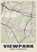 Street map poster of Viewpark, North Lanarkshire