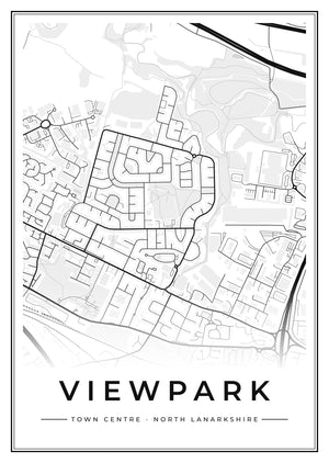 Viewpark Town Centre Street Map Poster