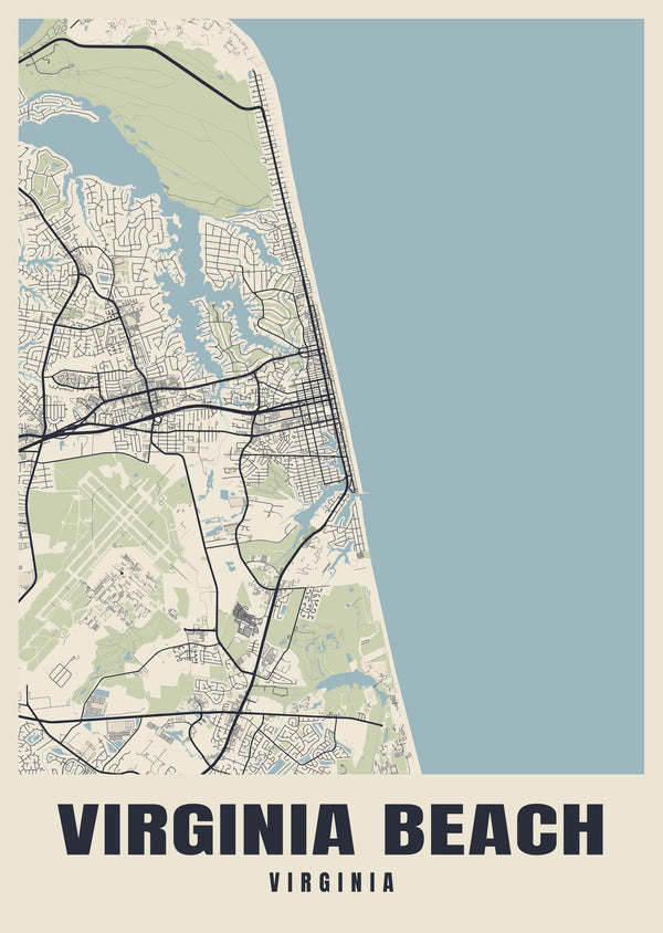 Virginia Beach Street Map Poster