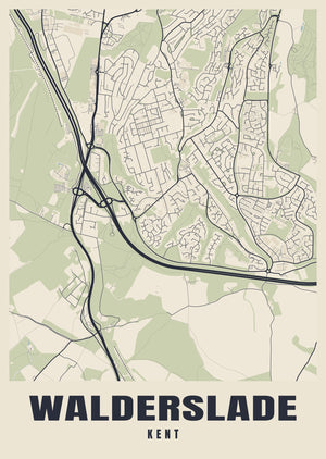Walderslade Street Map Poster