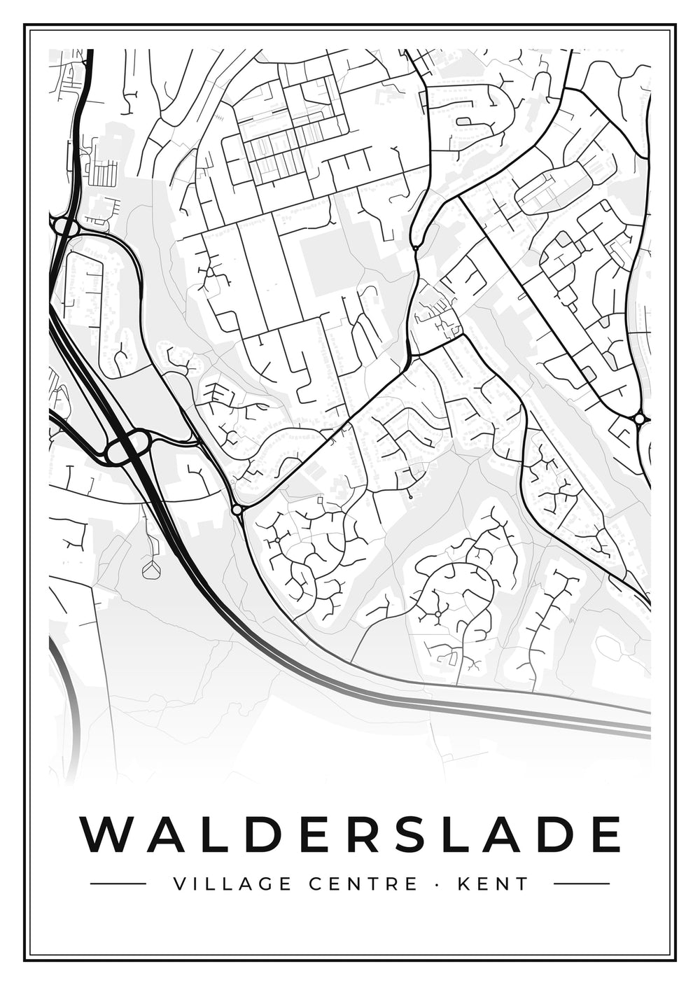 Walderslade Village Centre Street Map Poster