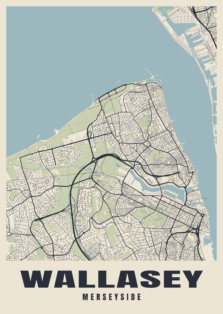 Wallasey Street Map Poster