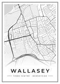 Street map poster of Wallasey town centre, Merseyside