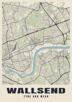 Street map poster of Wallsend, Tyne and Wear