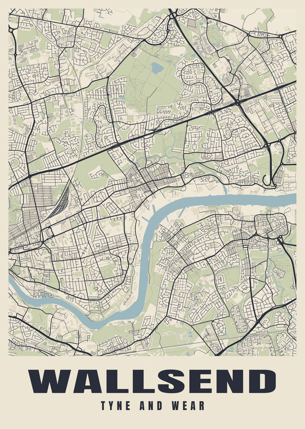 Wallsend Street Map Poster