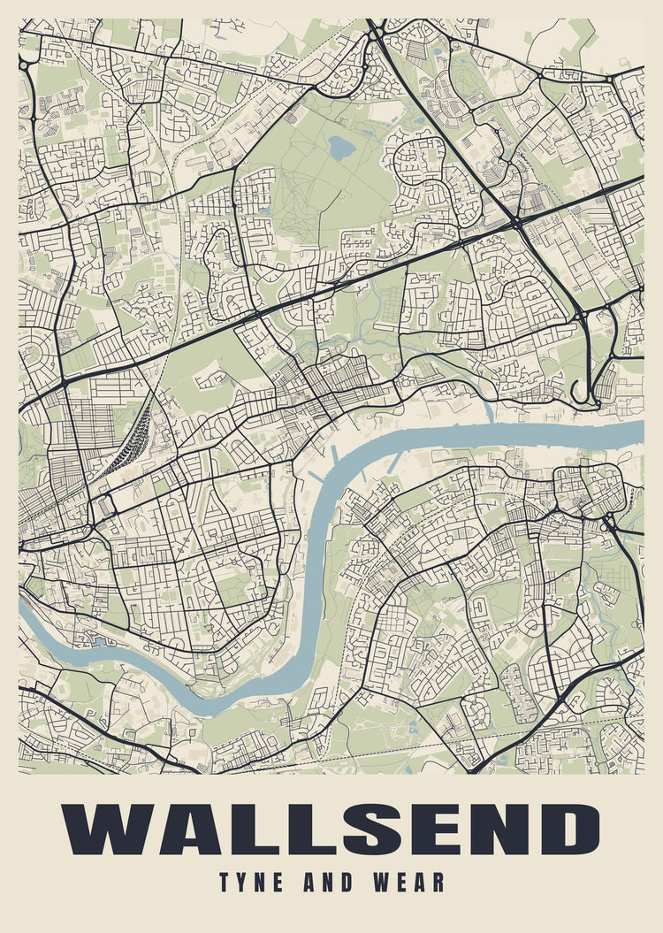 Wallsend Street Map Poster