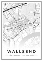 Street map poster of Wallsend town centre, Tyne and Wear