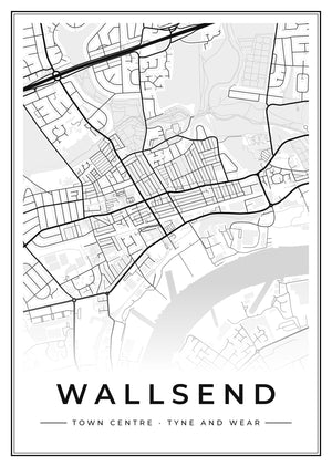 Wallsend Town Centre Street Map Poster