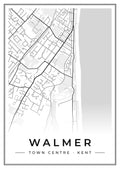 Street map poster of Walmer town centre, Kent