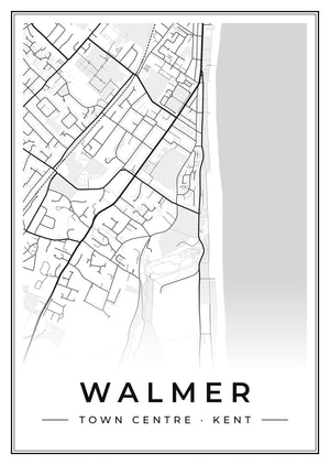 Walmer Town Centre Street Map Poster
