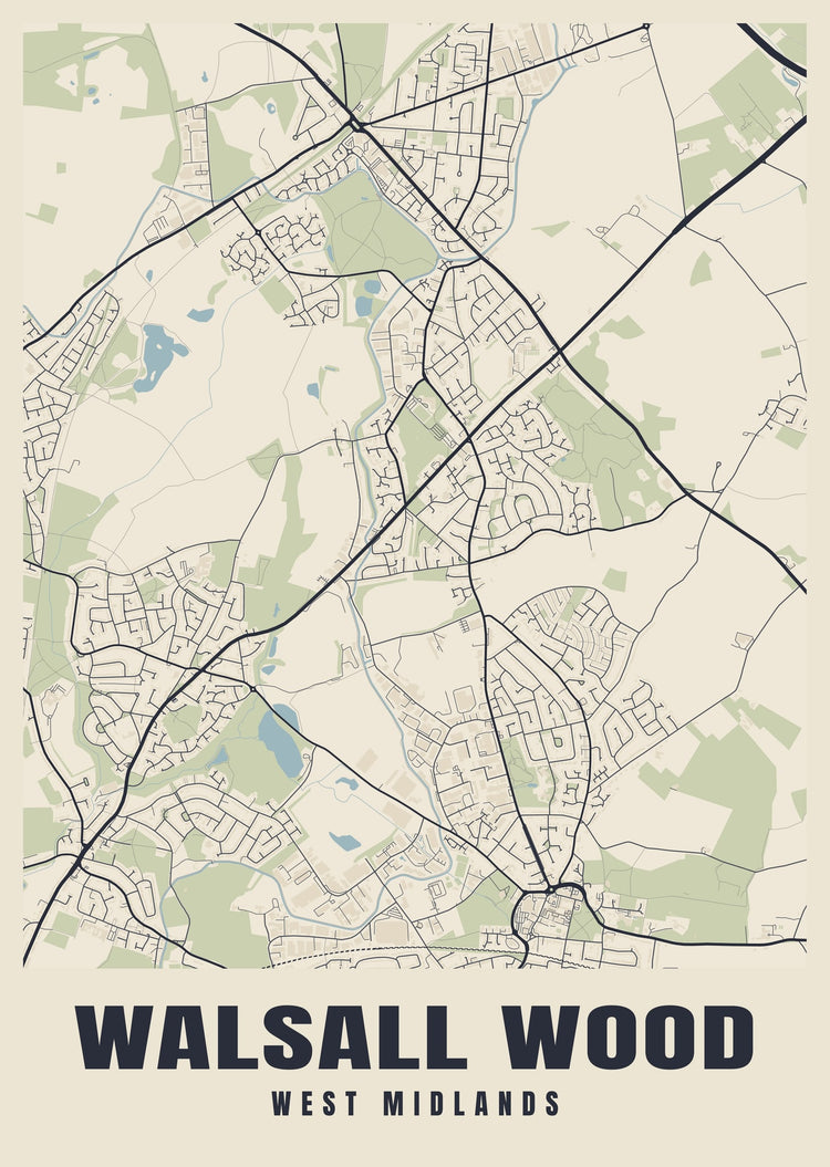 Walsall Wood Street Map Poster