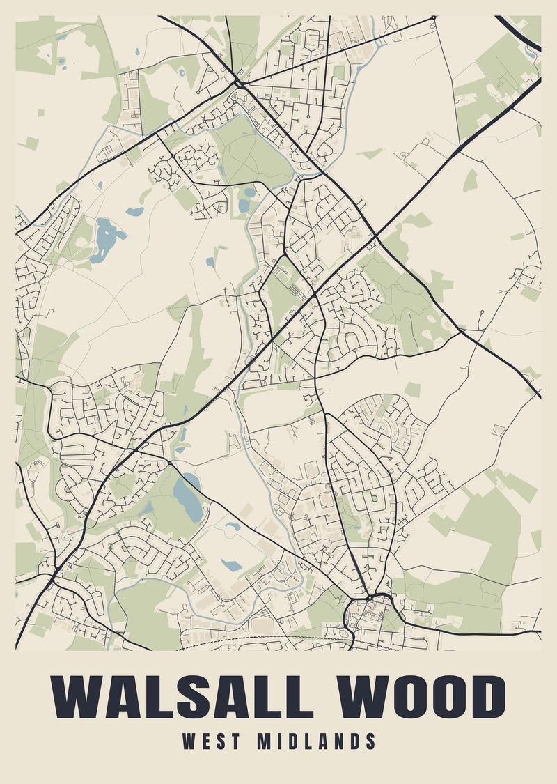 Walsall Wood Street Map Poster