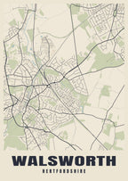 Street map poster of Walsworth, Hertfordshire