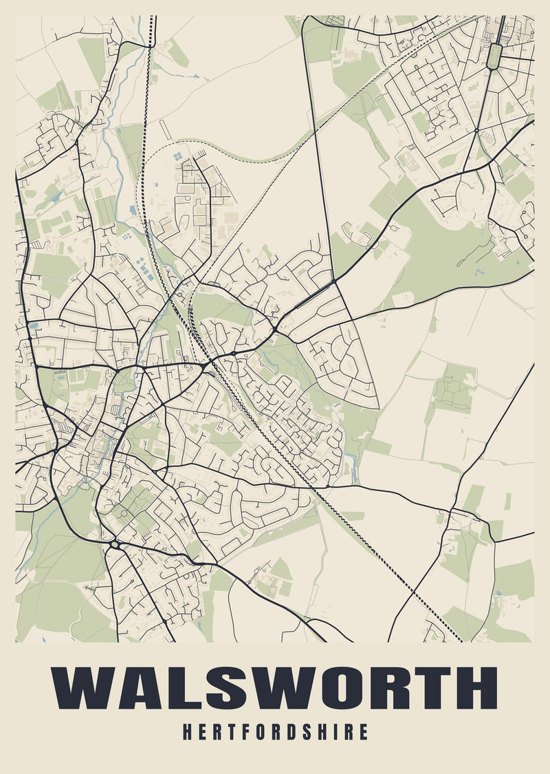 Walsworth Street Map Poster
