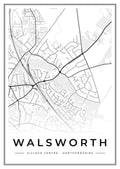 Street map poster of Walsworth village centre, Hertfordshire