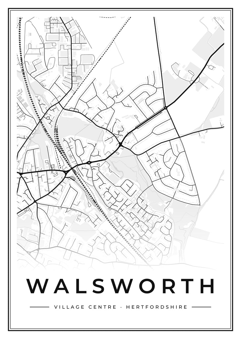 Walsworth Village Centre Street Map Poster