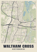 Street map poster of Waltham Cross, Hertfordshire