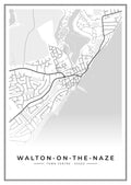 Street map poster of Walton-on-the-Naze town centre, Essex