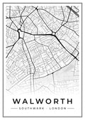 Street map poster of Walworth, Southwark, London