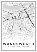 Street map poster of Wandsworth, Wandsworth, London