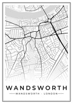 Street map poster of Wandsworth, Wandsworth, London
