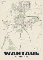 Street map poster of Wantage, Oxfordshire