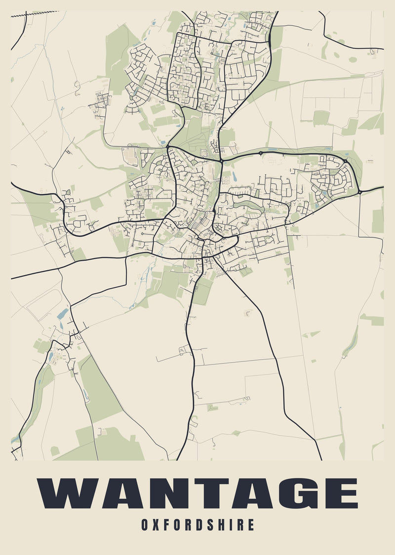 Wantage Street Map Poster