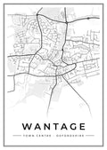Street map poster of Wantage town centre, Oxfordshire