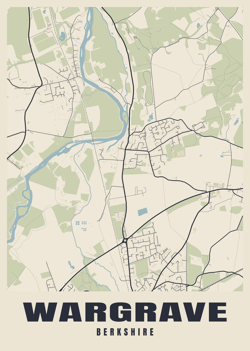 Street map poster of Wargrave, Berkshire