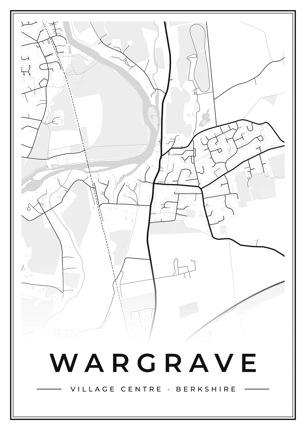 Street map poster of Wargrave village centre, Berkshire