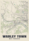 Street map poster of Warley Town, West Yorkshire