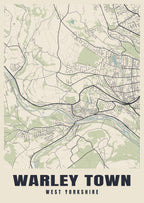 Street map poster of Warley Town, West Yorkshire