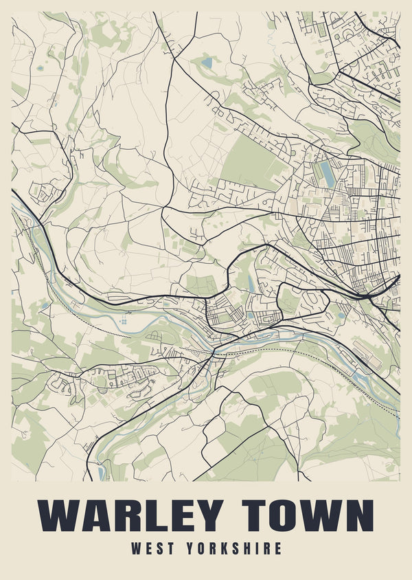 Warley Town Street Map Poster