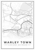 Street map poster of Warley Town village centre, West Yorkshire