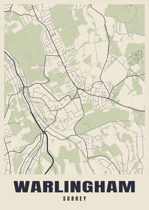 Warlingham Street Map Poster