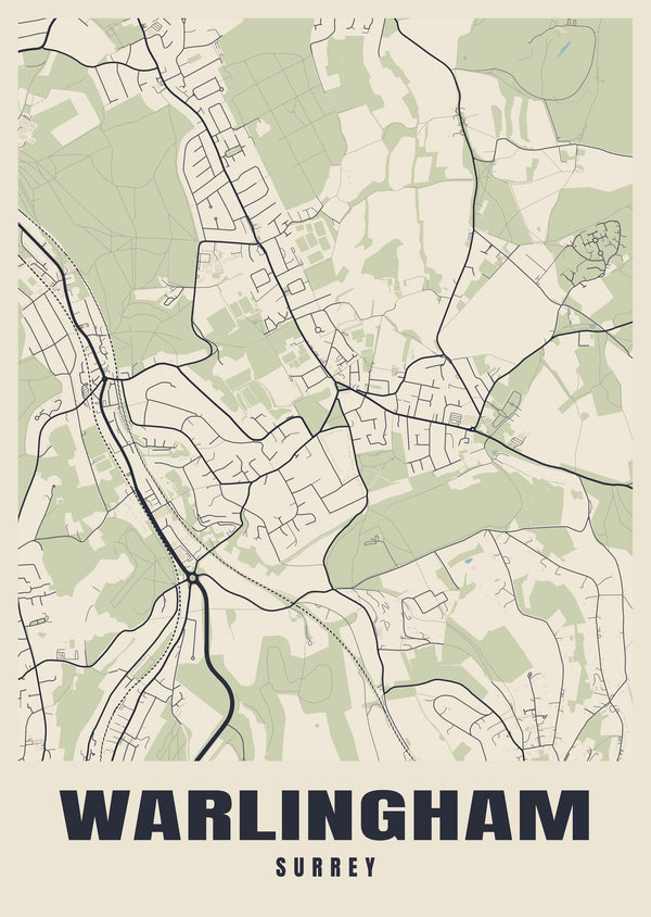 Warlingham Street Map Poster