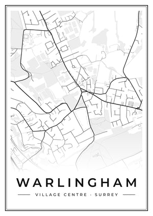 Warlingham Village Centre Street Map Poster