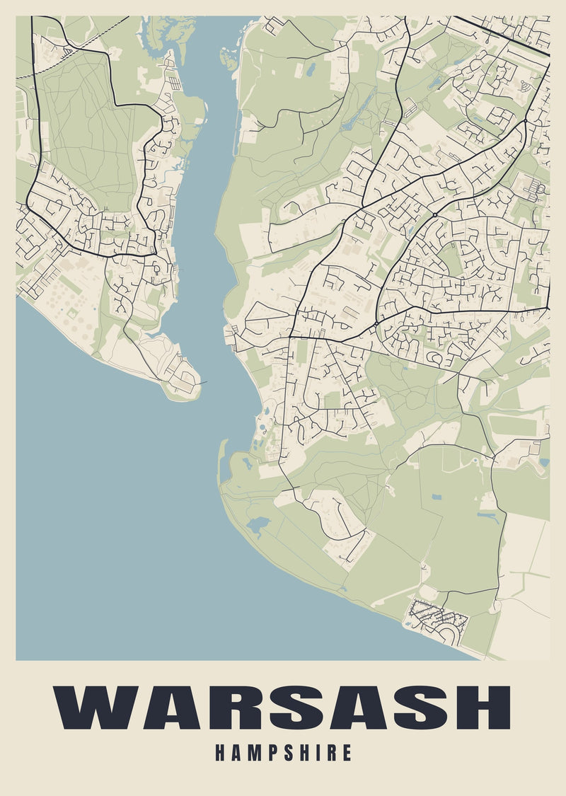 Warsash Street Map Poster