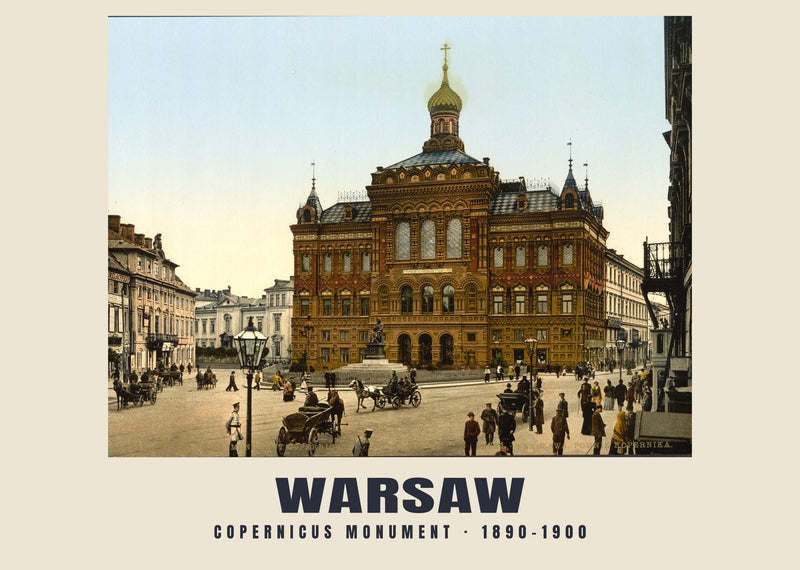 Kopernikusdenkmal, Warschau — 1890–1900 · Historischer Photochromdruck