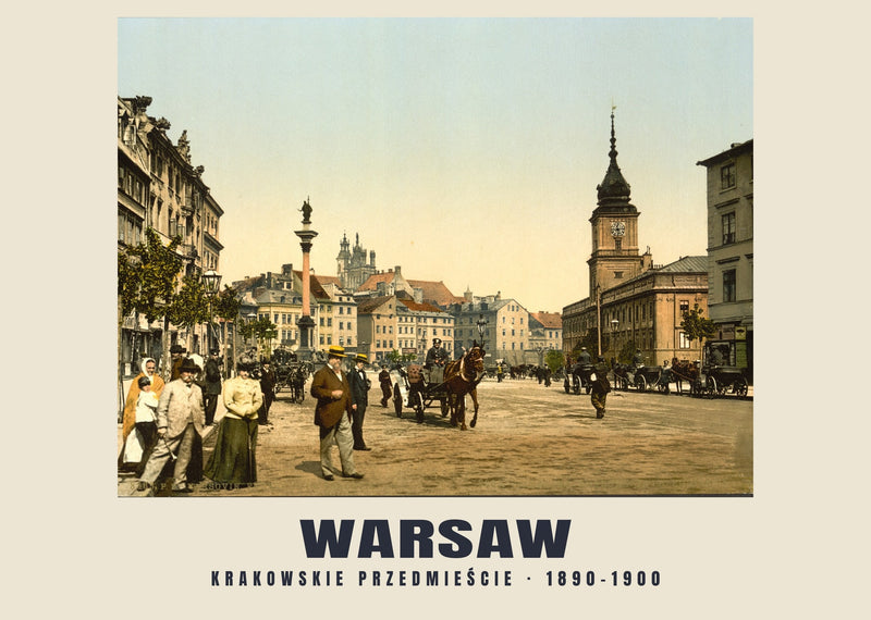 Krakowskie Przedmieście, Warschau — 1890–1900 · Historischer Photochromdruck