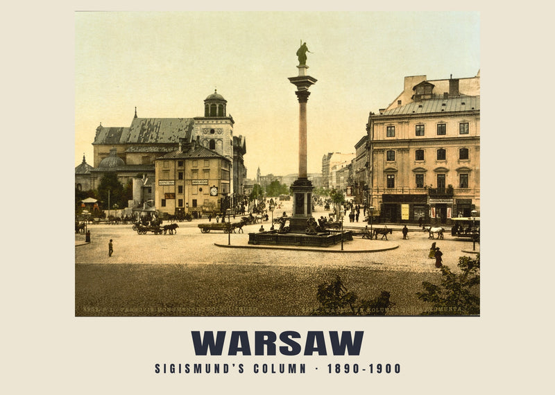Sigismundssäule, Warschau — 1890–1900 · Historischer Photochromdruck