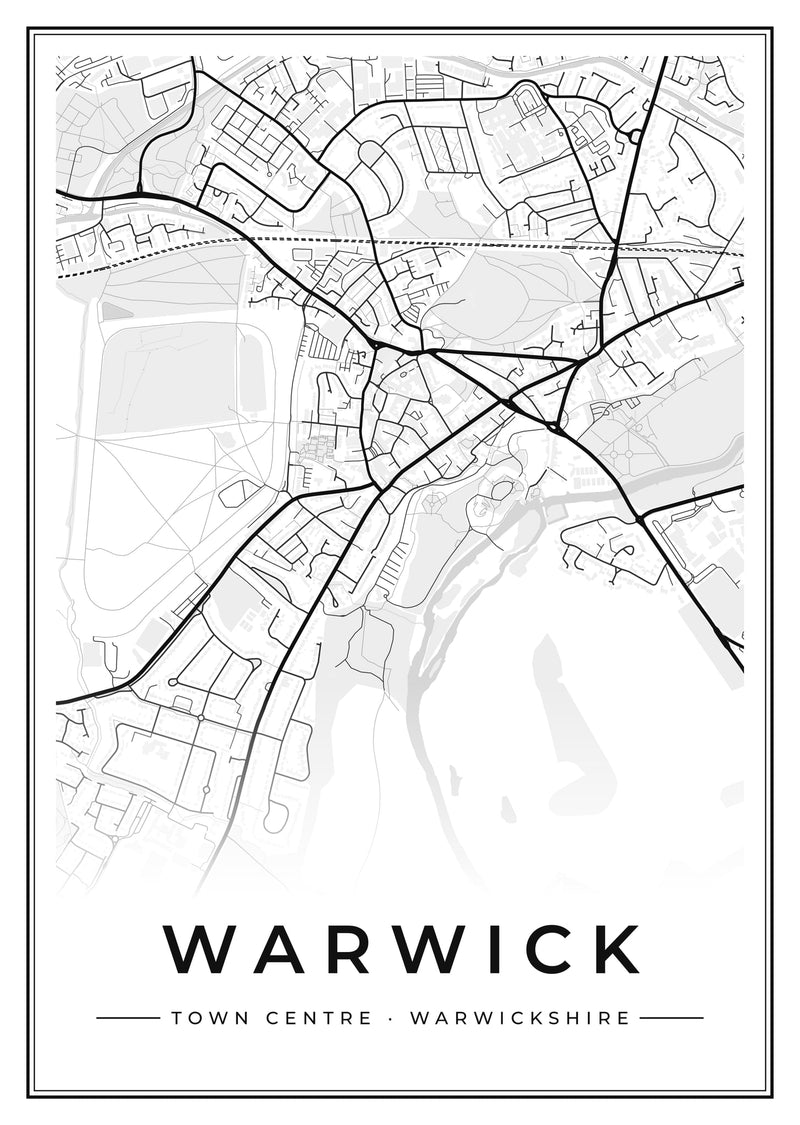 Warwick Town Centre Street Map Poster