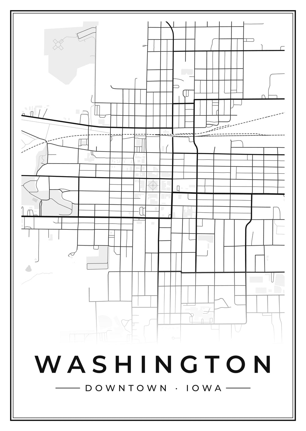 Washington Downtown Street Map Poster
