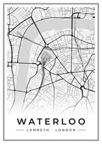 Street map poster of Waterloo, Lambeth, London