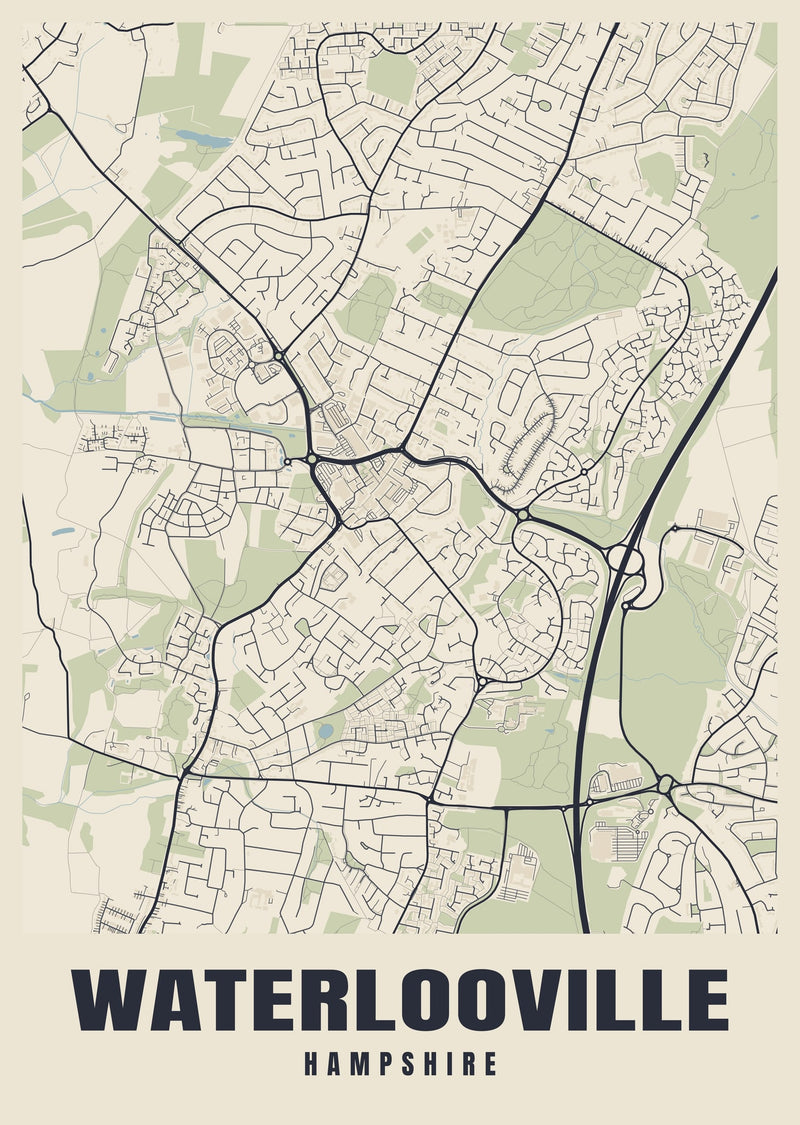 Waterlooville Street Map Poster