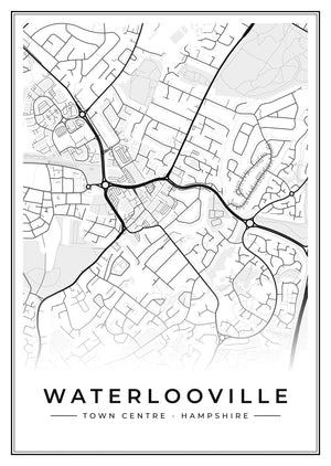 Waterlooville Town Centre Street Map Poster