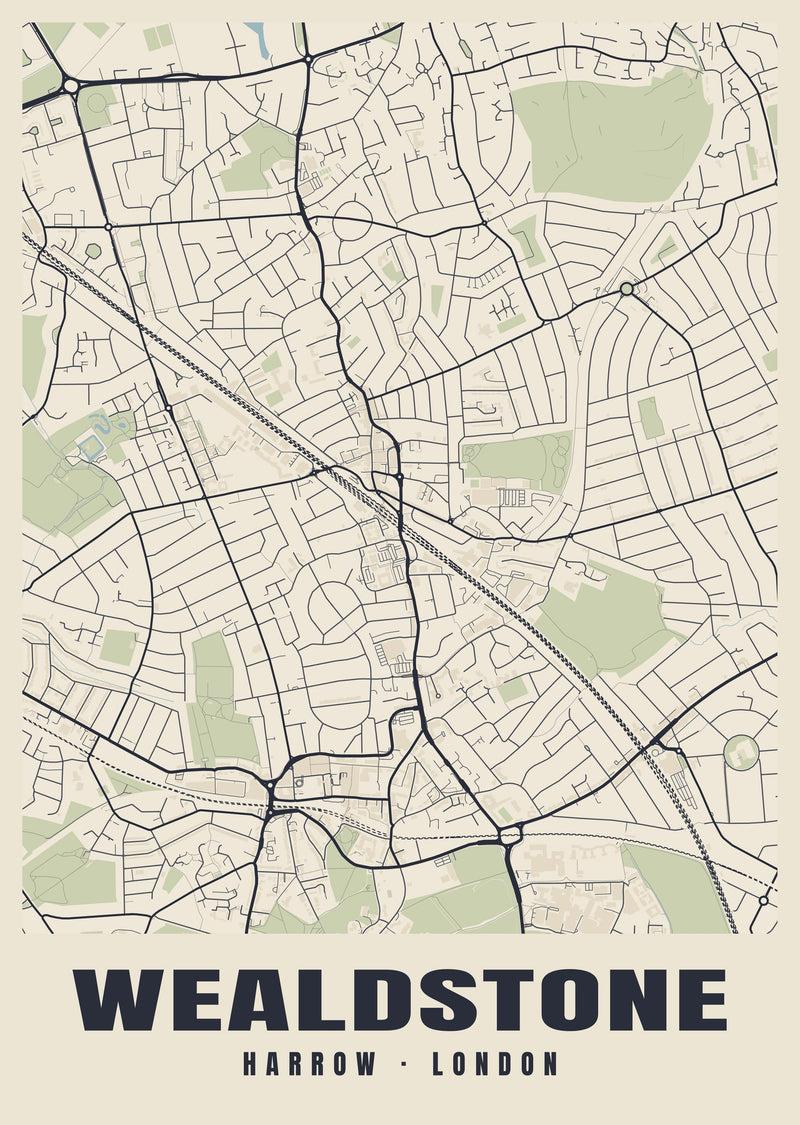 Wealdstone Heritage Street Map Poster