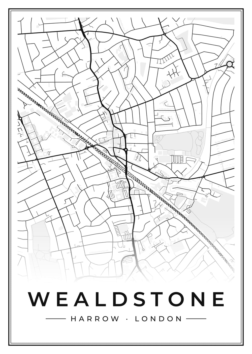 Wealdstone Street Map Poster